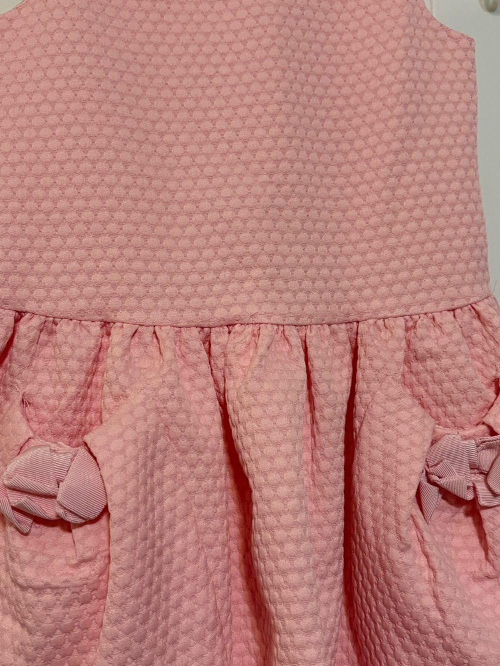 David Charles Black Label Pink Textured Girls Dress - Picture 3 of 4